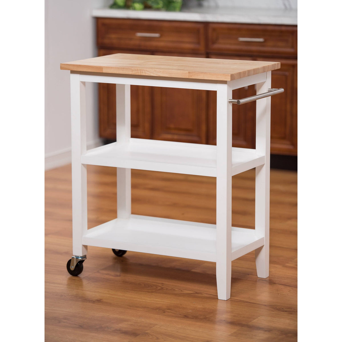 White Wood Kitchen Cart Y7884
