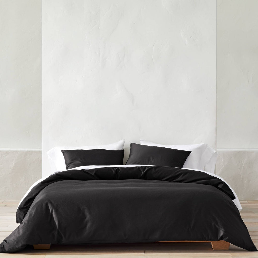 Full/Queen Supima Washed Sateen Duvet & Sham Set Washed Black U252