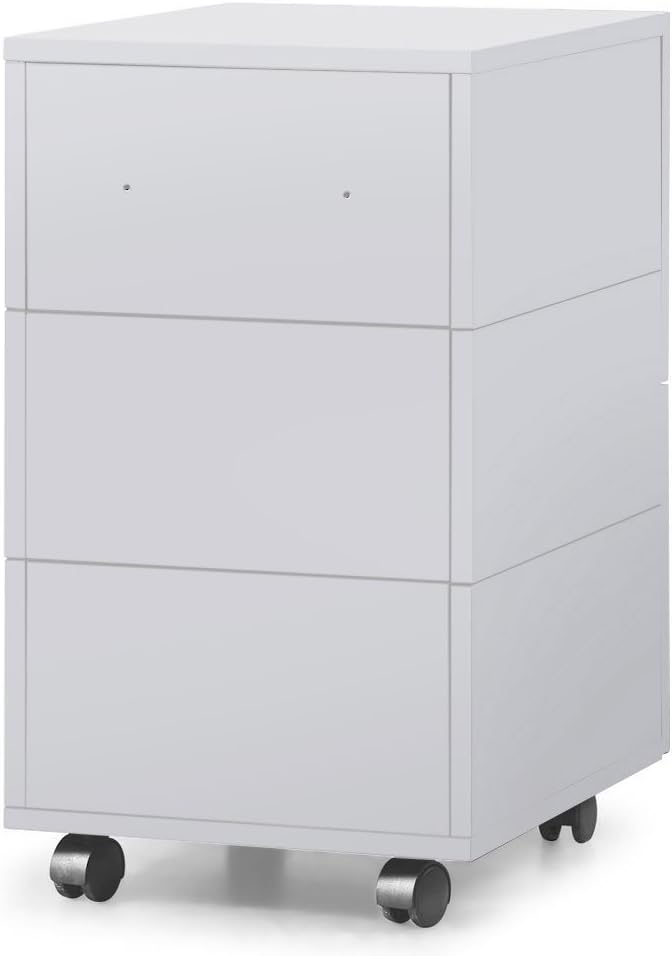 White 2 Drawer Mobile Pedestal B4401