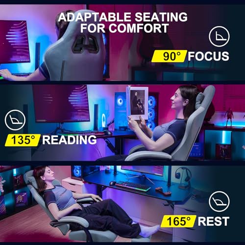 Gaming Chair with Pocket Spring Cushion and Footrest H145988