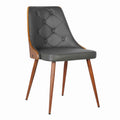 Gray Faux Leather Curved Dining Chair I643781