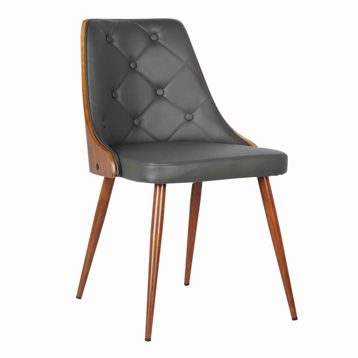 Gray Faux Leather Curved Dining Chair I643781