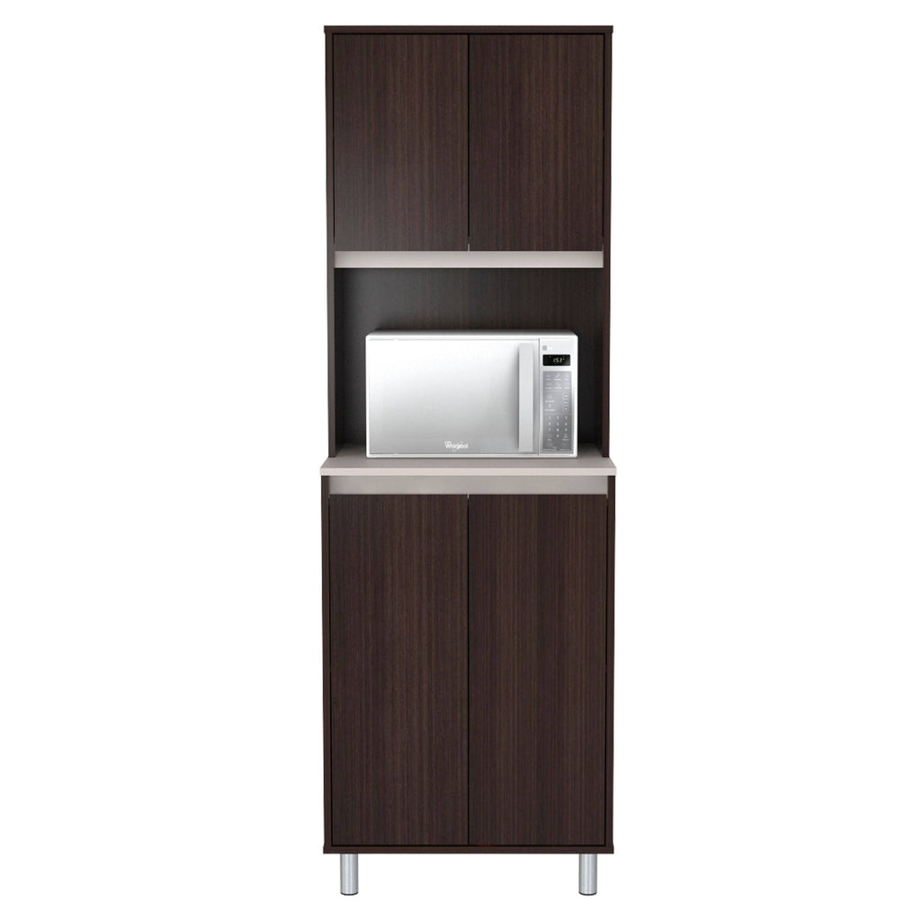 Espresso and Amber Grey 4-Door Cabinet Q28272