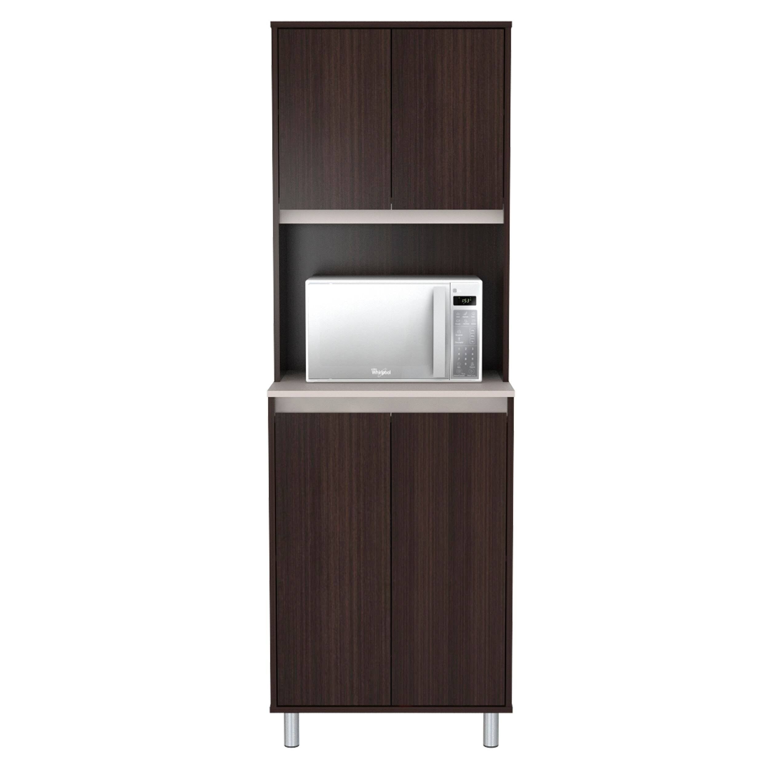 Espresso and Amber Grey 4-Door Cabinet Q28272