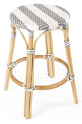 Grey & White Rattan Counter Stool M1050