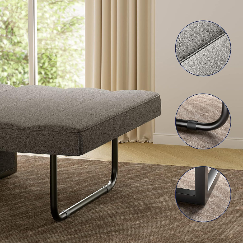 Light Gray Linen Convertible Sofa Bed J14279