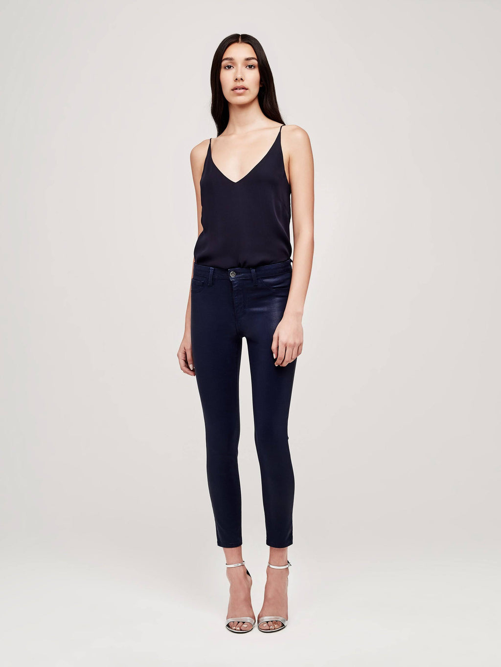 Navy Coated High Rise Skinny Jean L52470