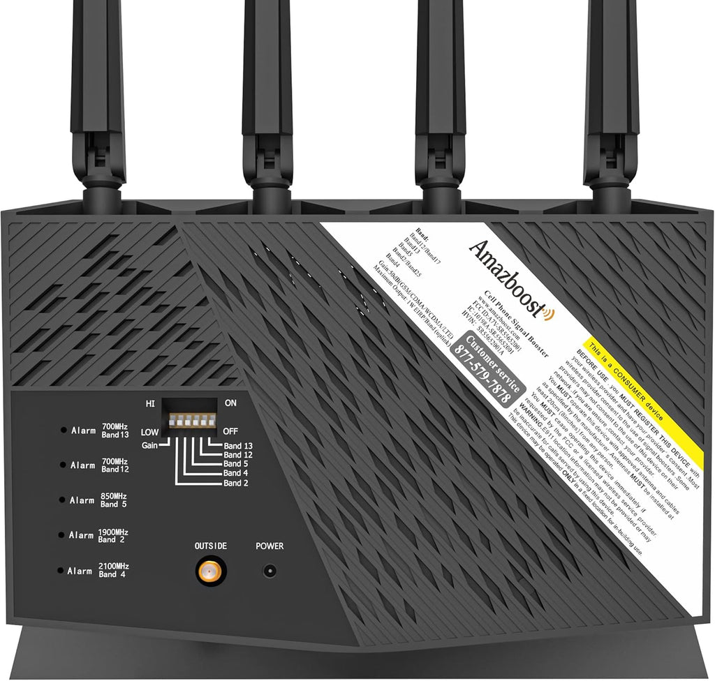Cell Phone Signal Booster Kit, Up to 5,000 sq ft, 2G/3G/4G/5G LTE D378