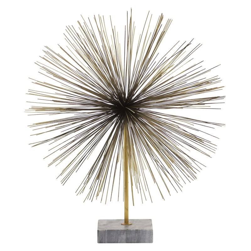 Gold Metal Urchin with Marble Base Y554573