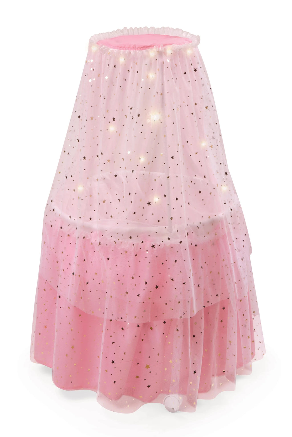 Pink Doll Bassinet with Canopy and Lights for 18 inch Dolls P196