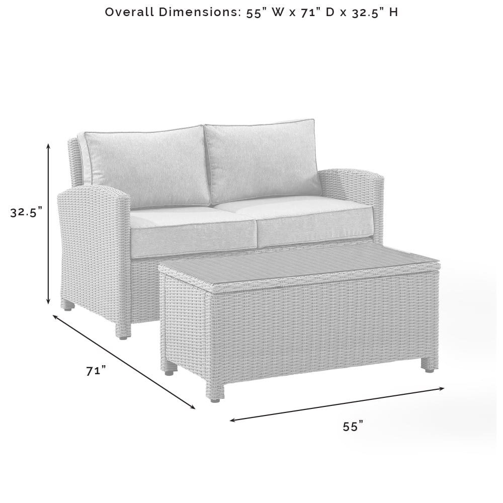 2 Piece Fabric Patio Sofa Set in Brown and Sand R88846
