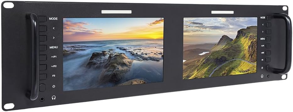 Dual 7 Inch 3RU Broadcast SDI Rack Mount Monitor IPS 1280x800 HD LCD Screen C113973