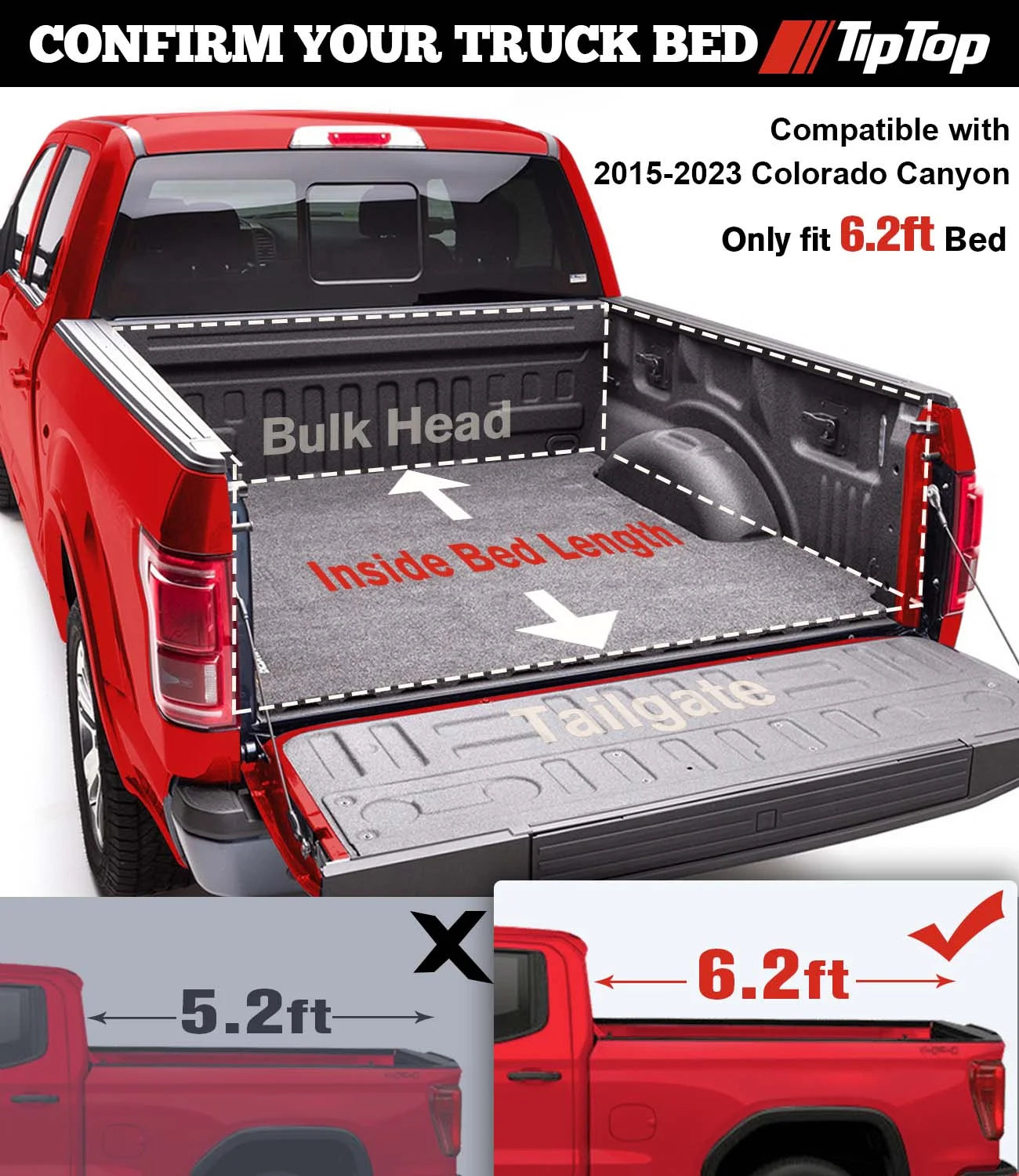 Tri-Fold Hard Tonneau Cover Truck Bed FRP U294