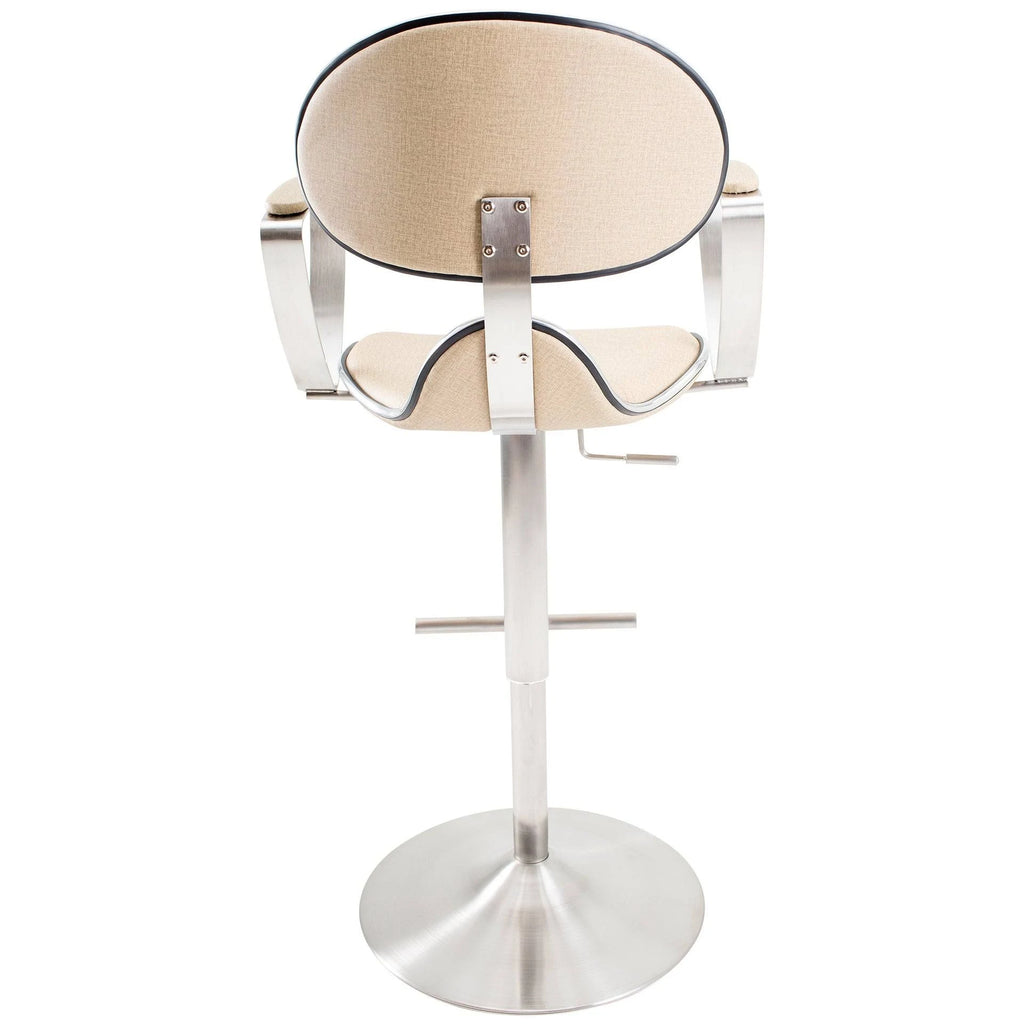 White Adjustable Height Swivel Bar Stool G2722
