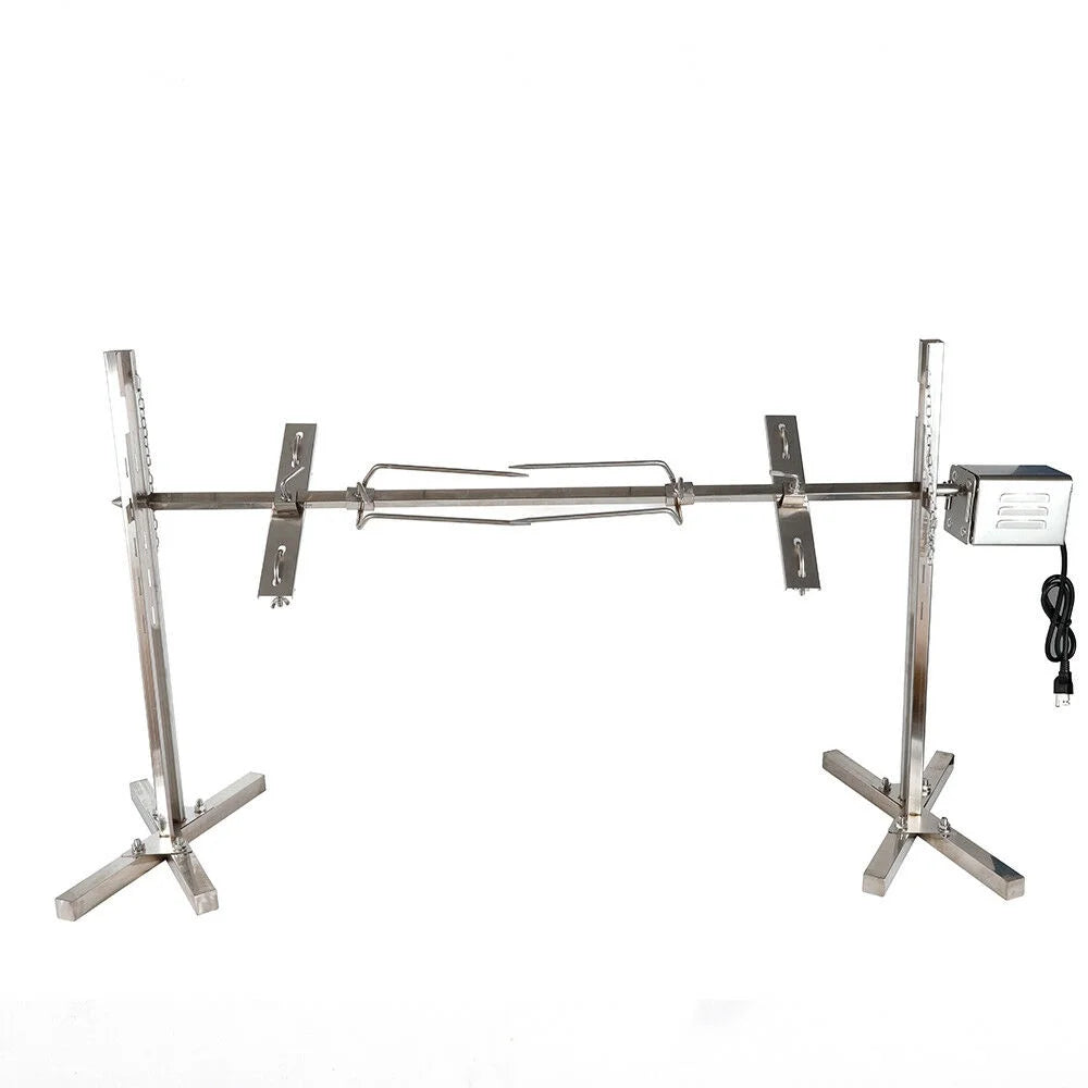 53" Stainless Grill BBQ Rotisserie Roaster Outdoor Cooking Support Rod + Motor S600570