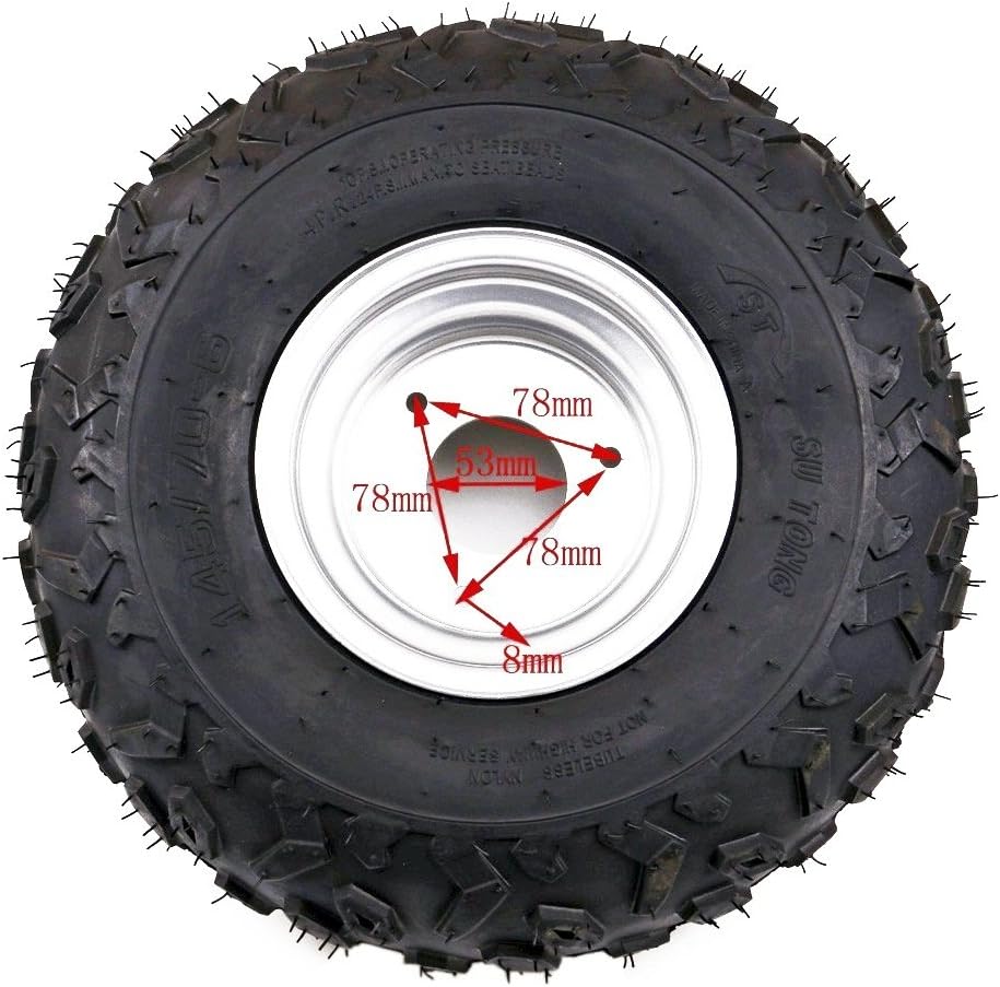 145/70-6 Tubeless ATV Tire with Rim (2pcs) U256