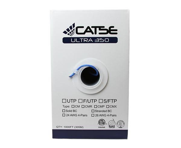 Cat5e Unshielded Bulk Ethernet Cable, UTP, 24 AWG Yellow M49366