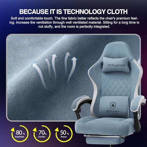 Gaming Chair with Pocket Spring Cushion and Footrest H145988