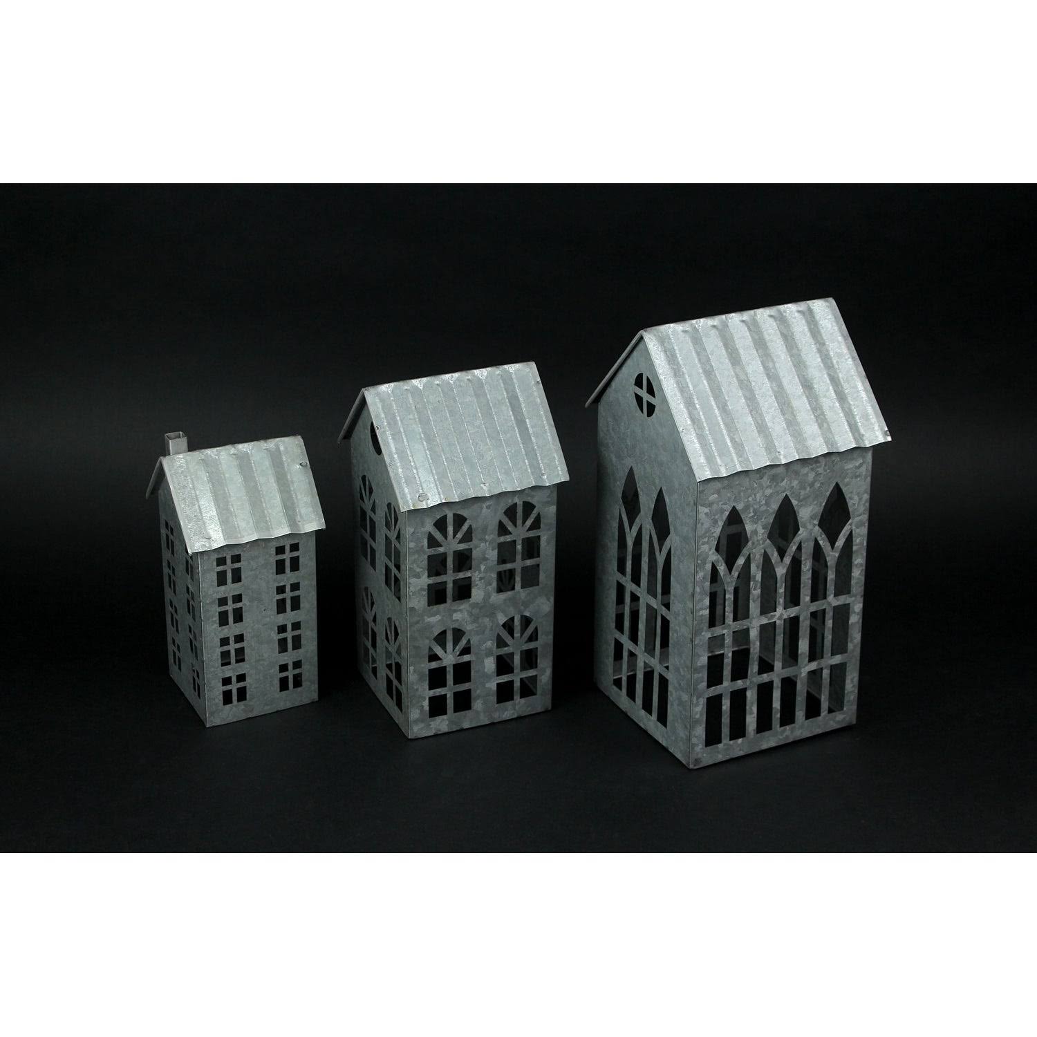 Set of 3 Metal Candle Holders O7953