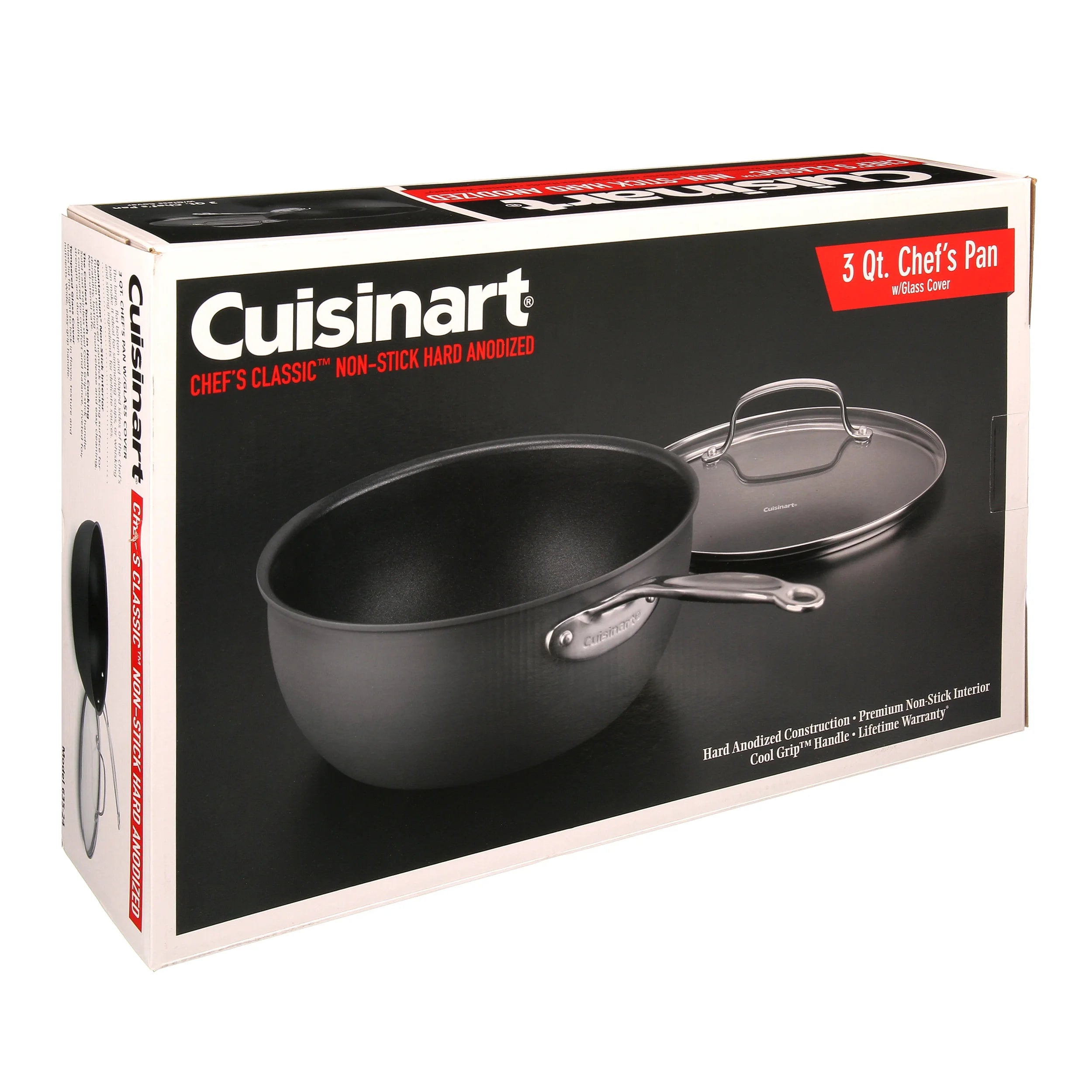Non-Stick Hard Anodized 3 Qt. Chef'S Pan with Cover G740261