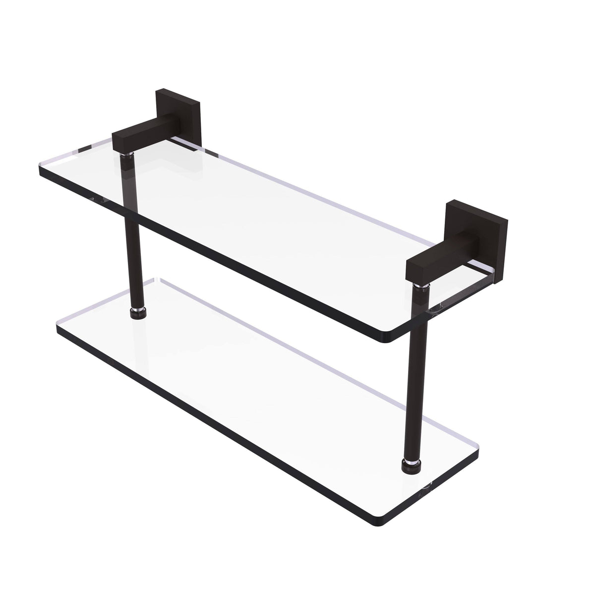 22 in. Two Tiered Glass Shelf Brushed Bronze J485540