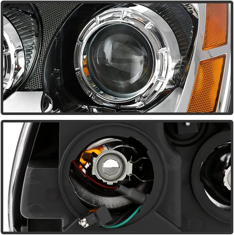 Chrome Housing Projector Headlights Headlamps Assembly Left+Right L569