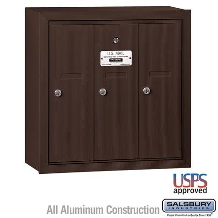 Vertical Mailbox - 3 Doors - Sandstone - Surface Mounted F473958