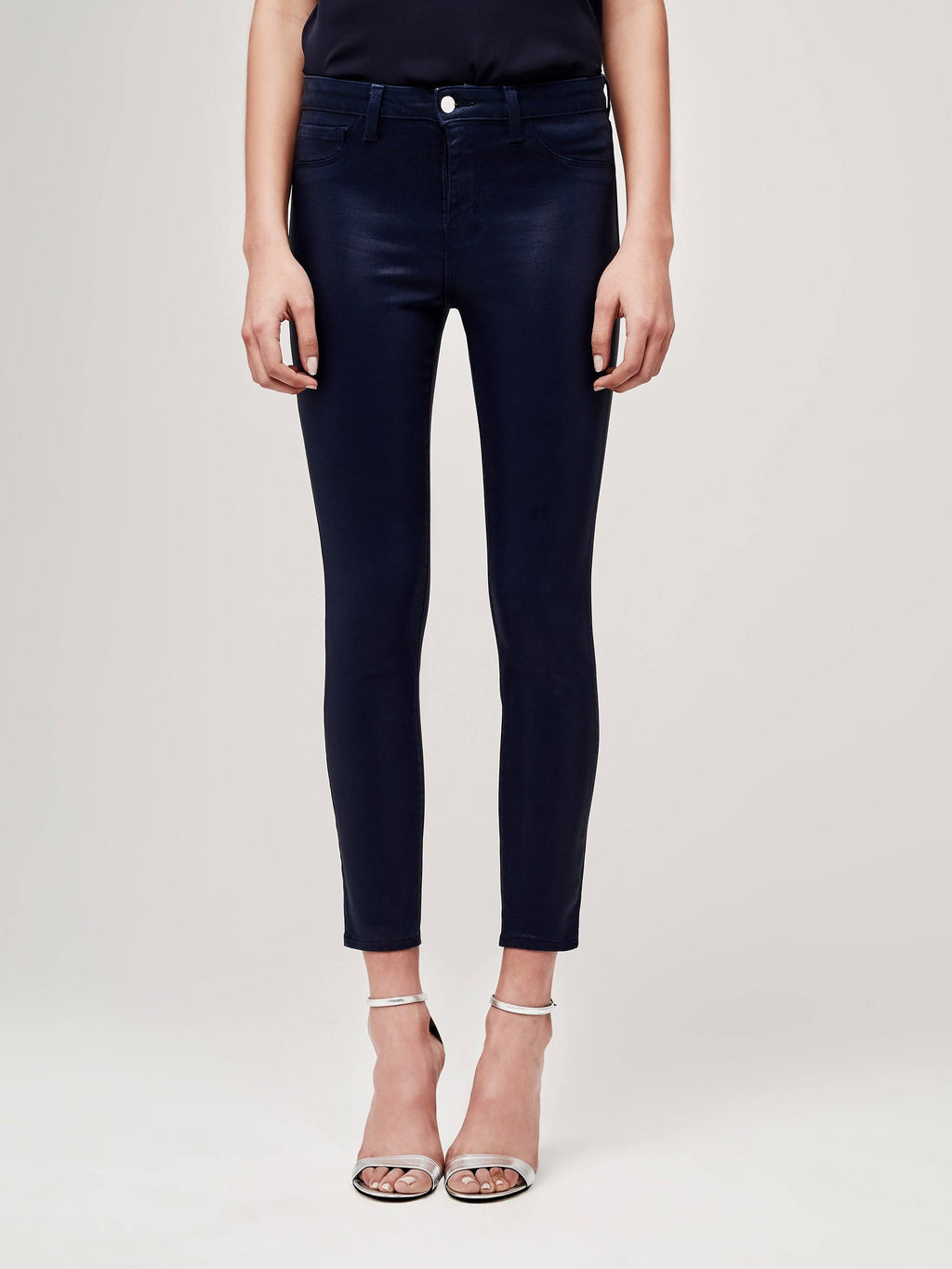 Navy Coated High Rise Skinny Jean L52470