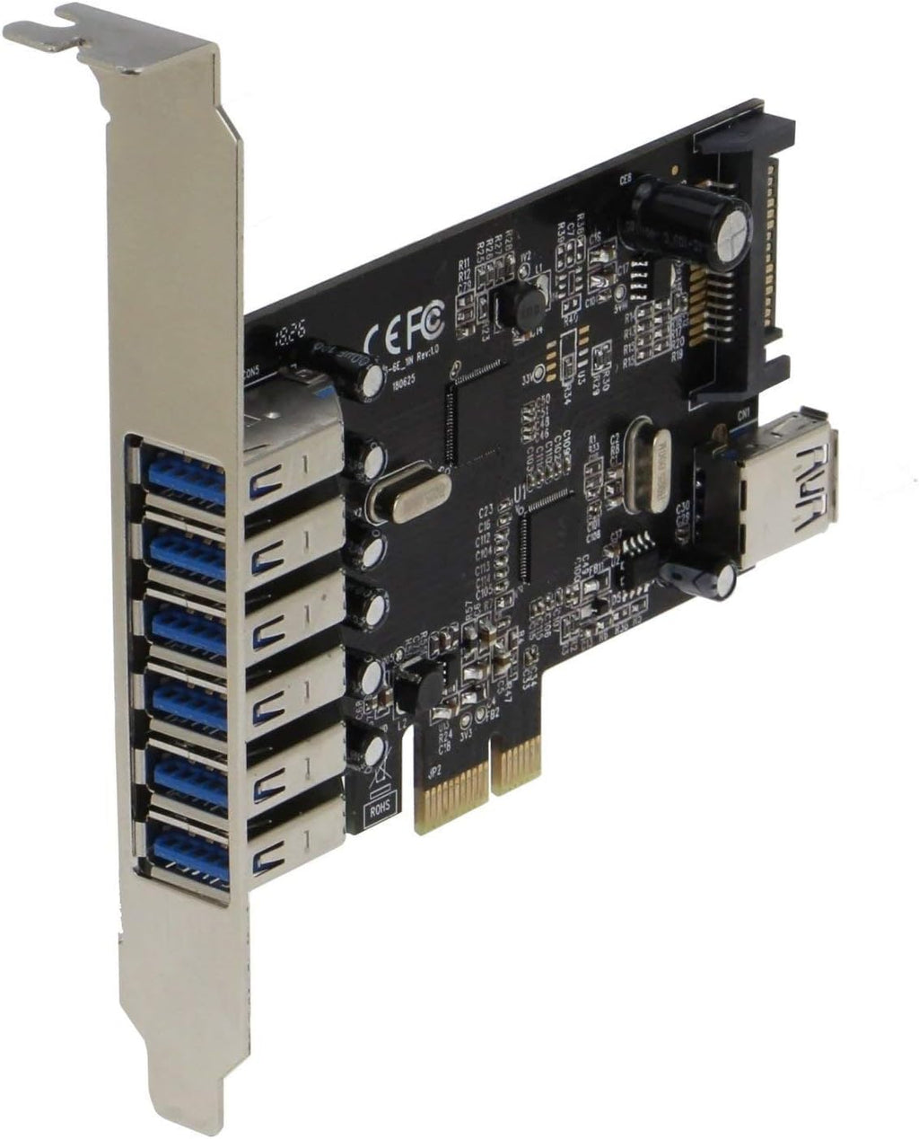 PCIE 7 Port USB 3.1 Gen I Adapter Card with Low Profile Bracket Pack of 2 J129851