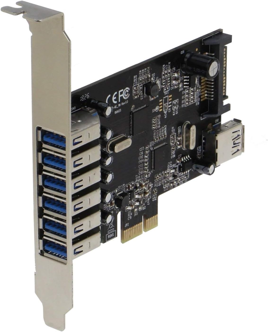 PCIE 7 Port USB 3.1 Gen I Adapter Card with Low Profile Bracket Pack of 2 J129851