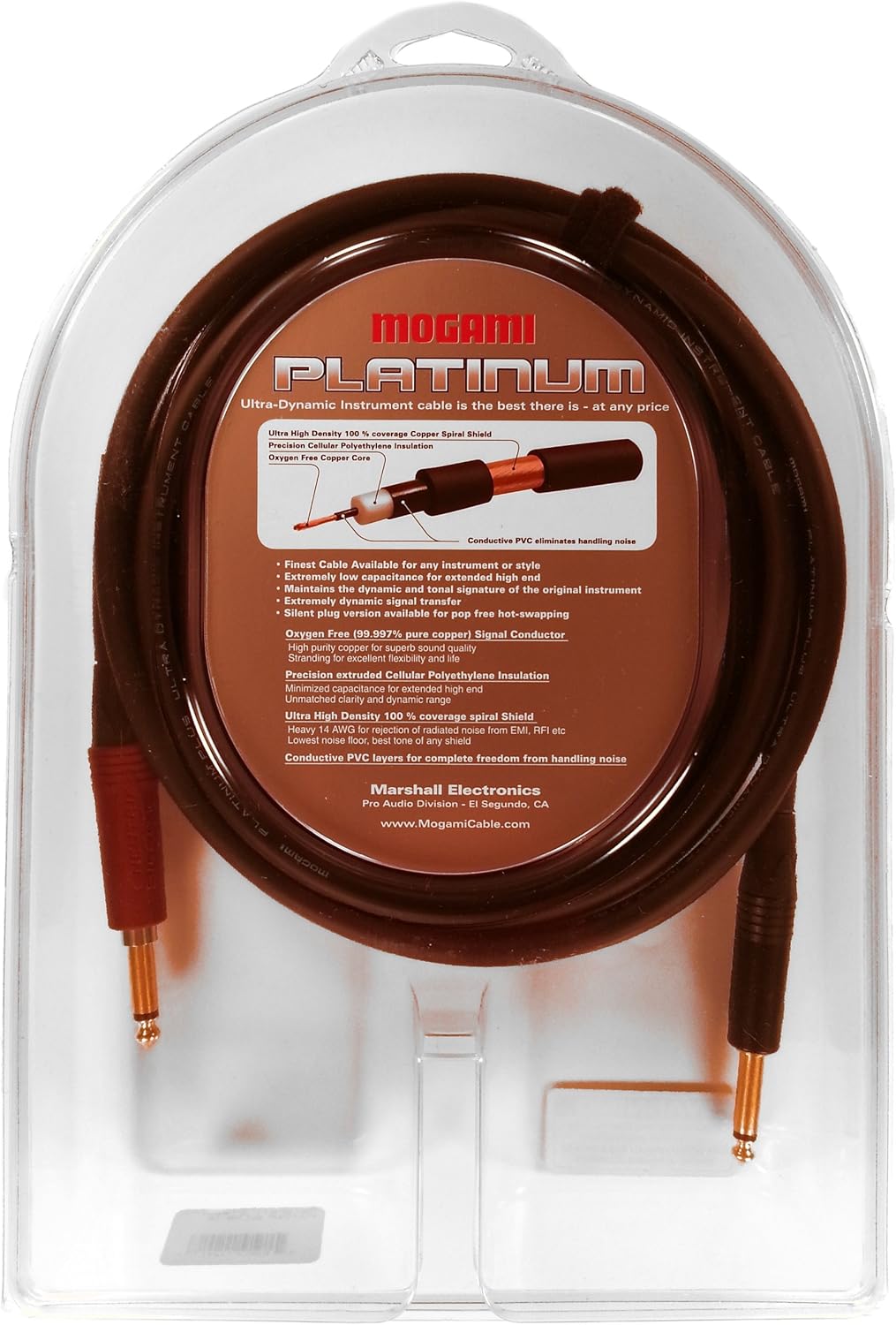 12 Foot Instrument Cable with Gold Contacts R164
