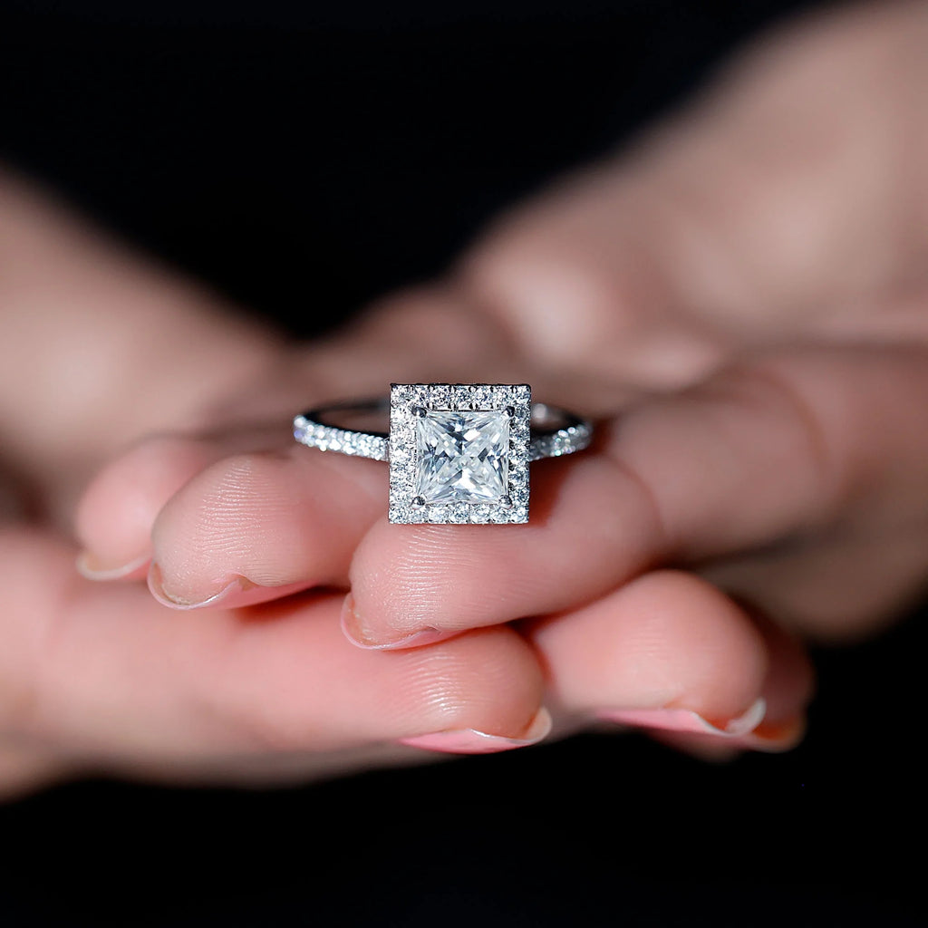 14K White Gold Moissanite Engagement Ring US 9.00 N93743