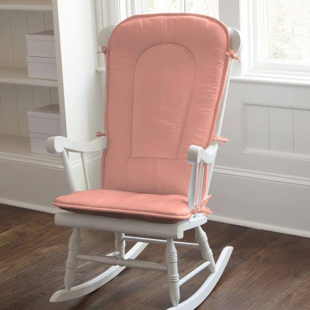 Solid Light Coral Rocking Chair Pad X46983