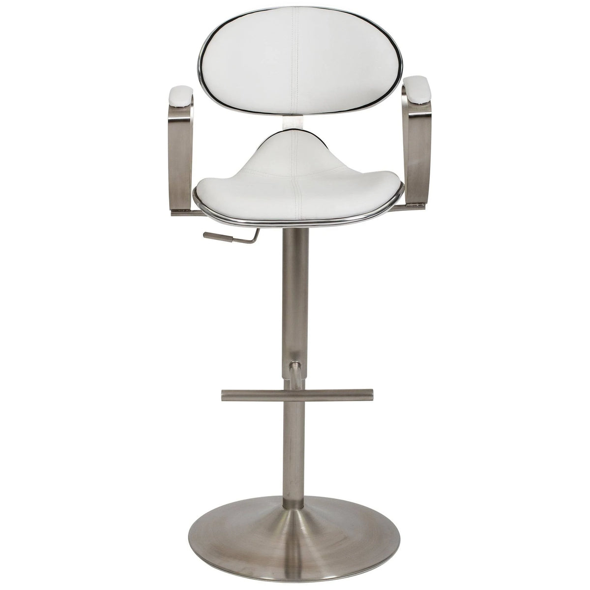 White Adjustable Height Swivel Bar Stool G2722