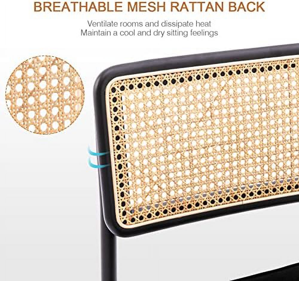 Rattan Counter Height Stools Set of 2 24'' Faux Leather E621