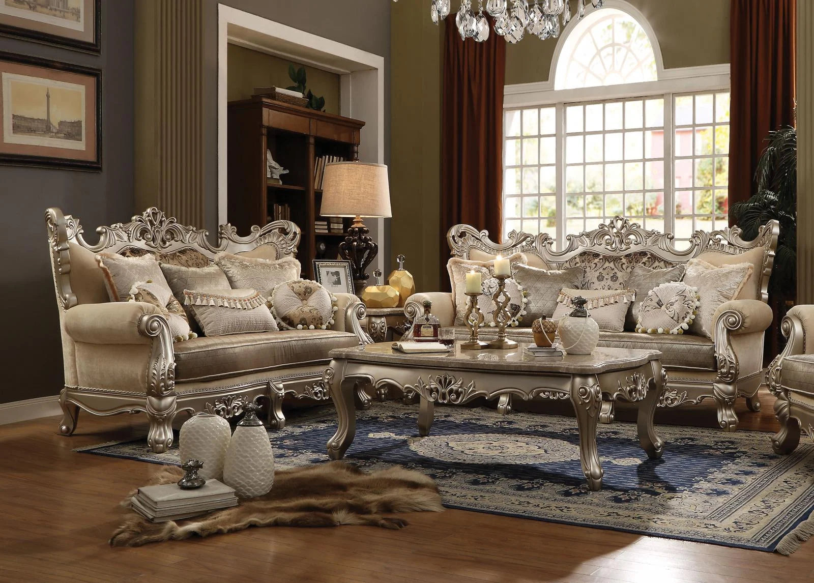 Champagne Fabric Sofa Set F430