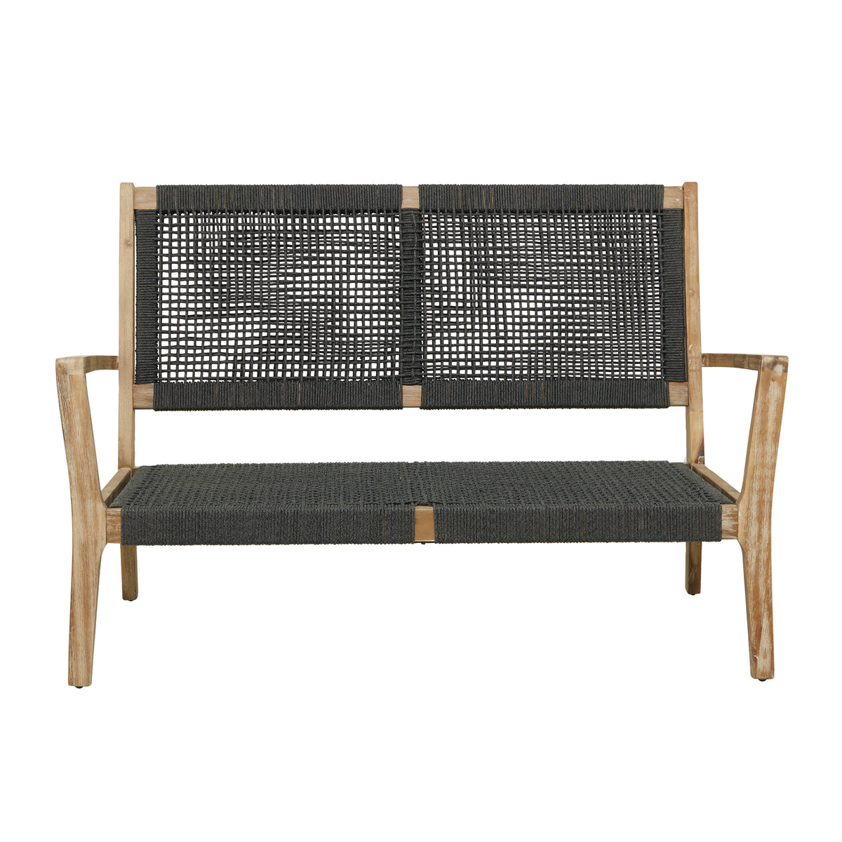 Dark Gray Wood Outdoor Sofa with Cushions E308