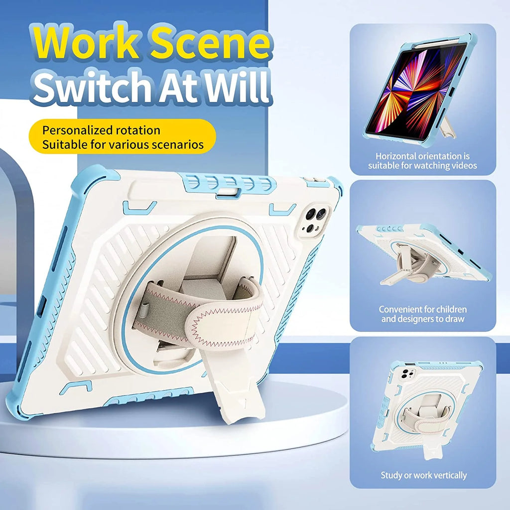 Heavy Duty Protective Cover with Rotating Hand Strap & Stand for Xiaomi Mi Pad 5 Pro 12.4 inch H469282