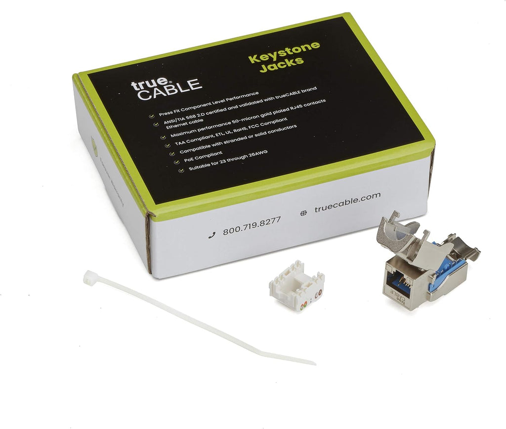 Cat6 Toolless Shielded Keystone Jack, RJ45 Female, 12 Pack Z211192