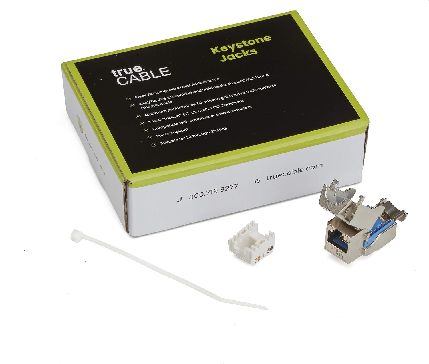 Cat6 Toolless Shielded Keystone Jack, RJ45 Female, 12 Pack Z211192