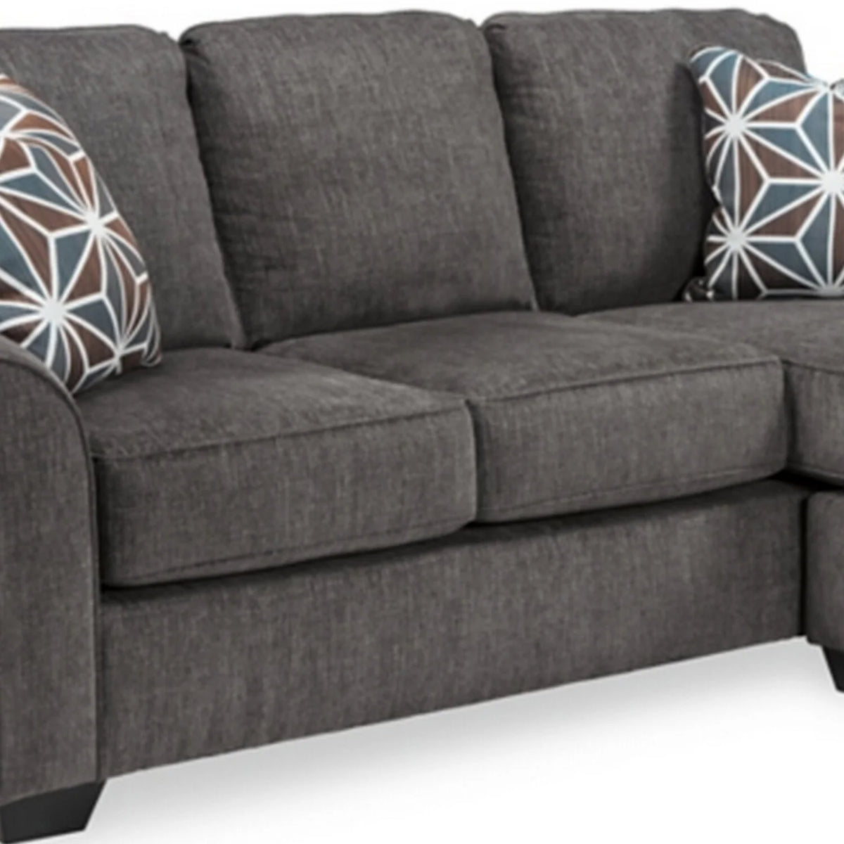 89 Inch Sofa with Chaise, 2 Throw Pillows, Ottoman Q97514