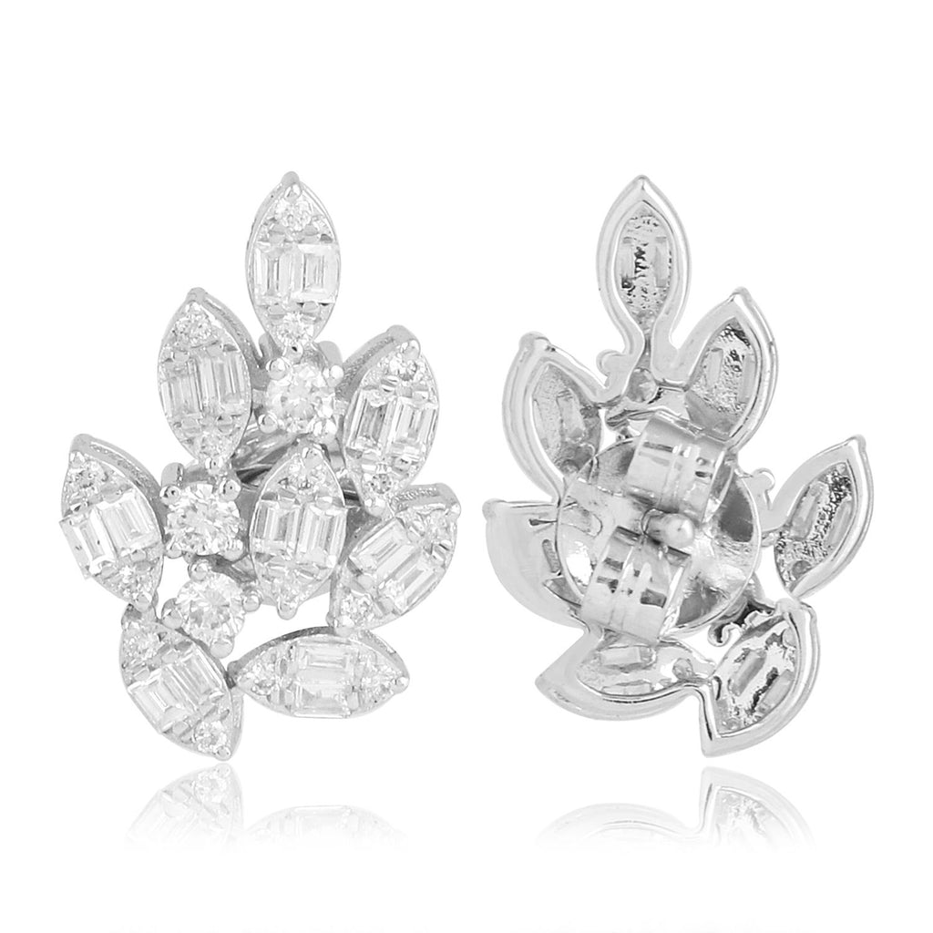 18k White Gold Diamond Stud Earrings Z512