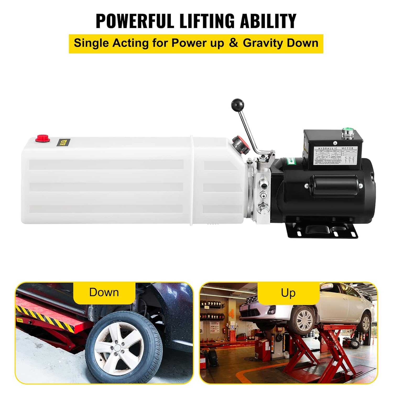 Hydraulic Power Unit 2.2KW 220V 3HP 50HZ 2750 PSI with 6L Plastic Reservoir Z505