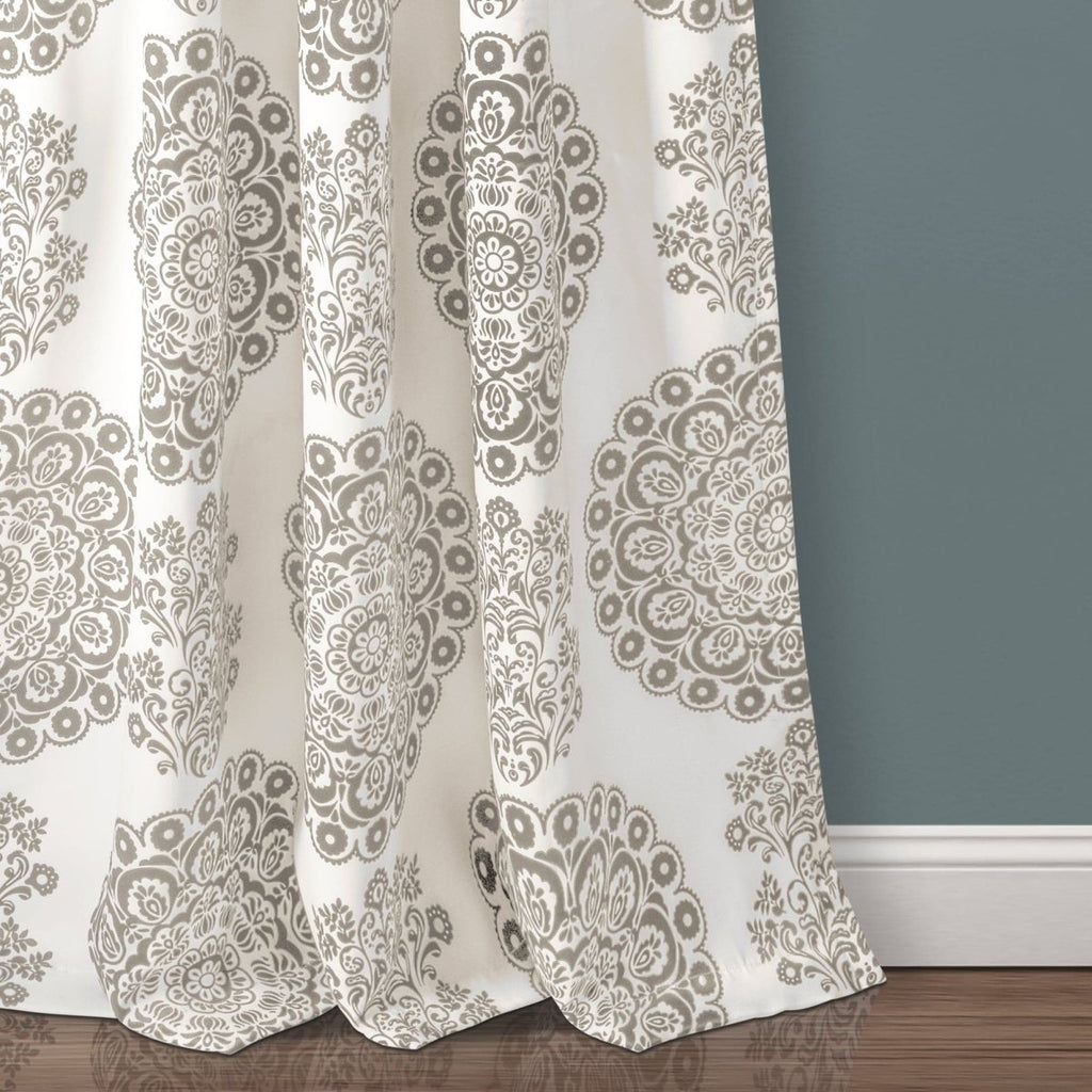 Evelyn Medallion Light Filtering Window Curtain Set
