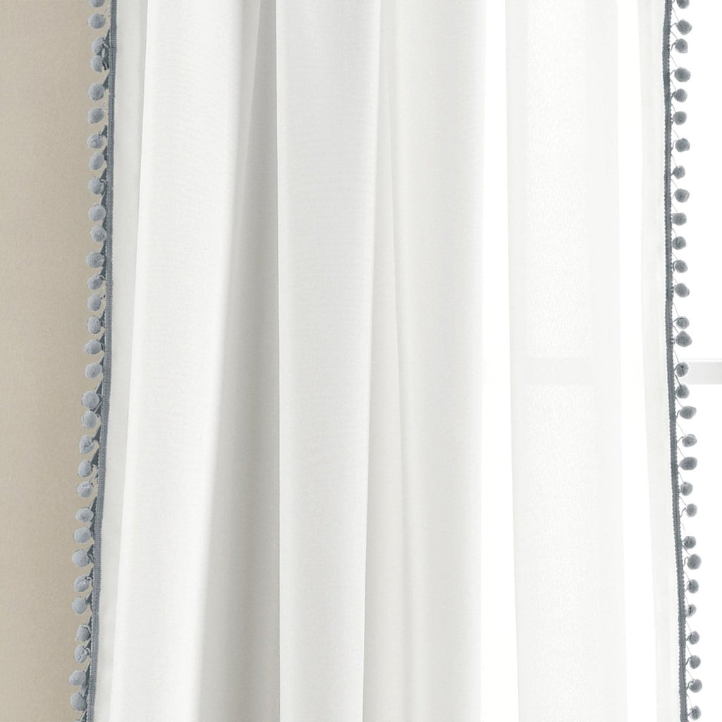 Pom Pom Window Curtain Panel