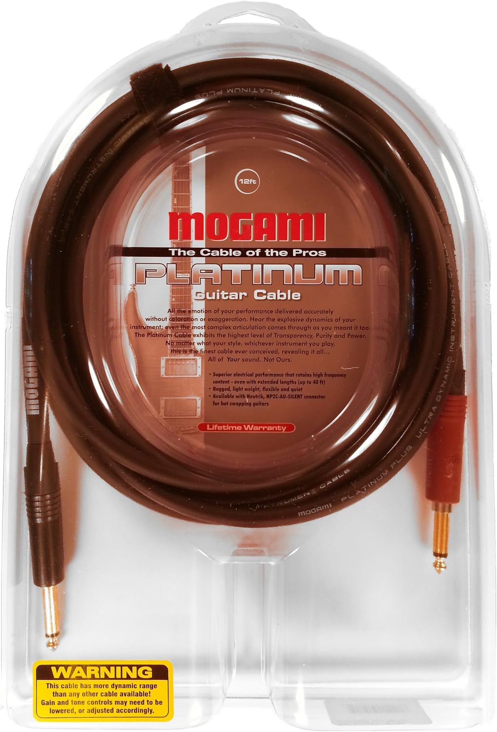 12 Foot Instrument Cable with Gold Contacts R164