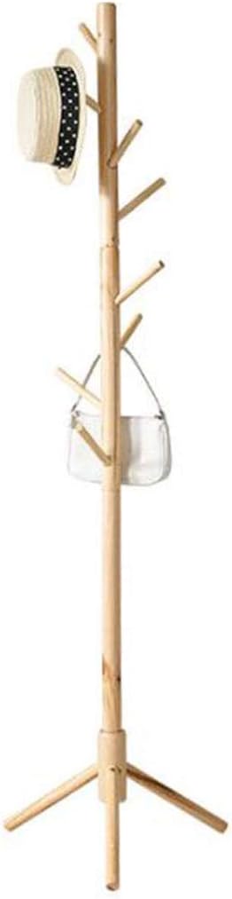 White Wooden Coat Rack Stand with 8 Hooks F6342