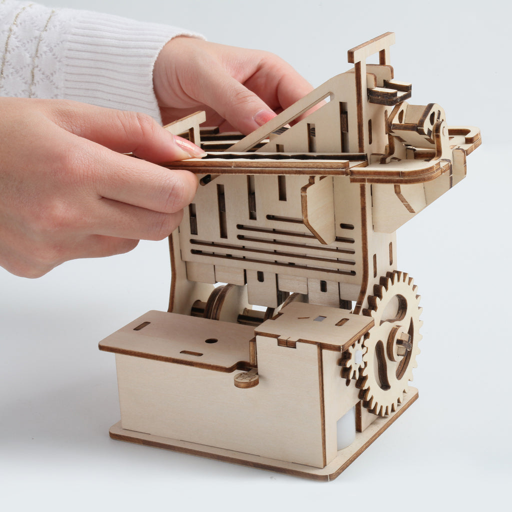 3D Wooden Puzzle Mechanical Gears Set DIY Assembly Model Kits Brain Teaser Games Building Set B514260