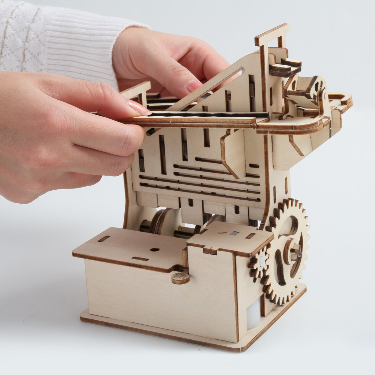 3D Wooden Puzzle Mechanical Gears Set DIY Assembly Model Kits Brain Teaser Games Building Set B514260