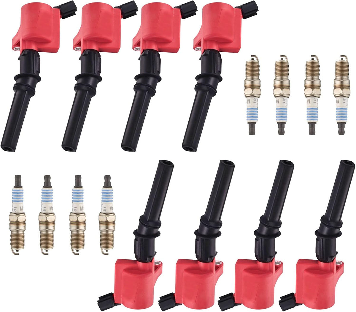 8pcs Ignition Coil Pack and Platinum Spark Plug Compatible With Ford Mustang Mercury Lincoln Explorer F-150 Expedition 4.6L 4.5L 6.8L V8 N730